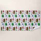 Gepersonaliseerde Camping die als Happy Camper wor Strandlaken (Voorkant)