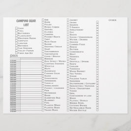 Gepersonaliseerde Camping Gear Checklist Briefhoofd