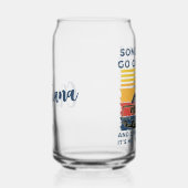 Gepersonaliseerde Camping Meisje Grappige Retro Me Blikvorm Glas (Rechts)