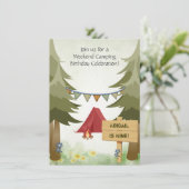 Gepersonaliseerde Camping Rode Tenten Woodland Ver Kaart (Staand voorkant)