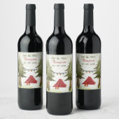 Gepersonaliseerde Camping Tent Kampvuur Bruiloft Wijn Etiket (Flessen)