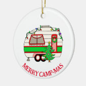 Gepersonaliseerde Camping thema Kerstmis Keramisch Ornament (Links)