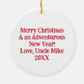 Gepersonaliseerde Camping thema Kerstmis Keramisch Ornament (Achterkant)