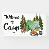 Gepersonaliseerde camping welkom spandoek (Horizontaal)