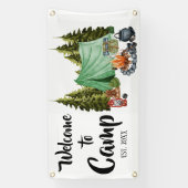 Gepersonaliseerde camping welkom spandoek (Verticaal)