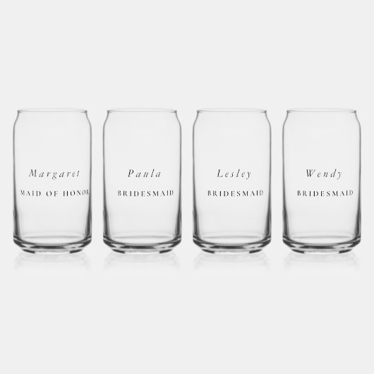 Gepersonaliseerde Can Bril Bruiloft Party Blikvorm Glas (Voorkant)
