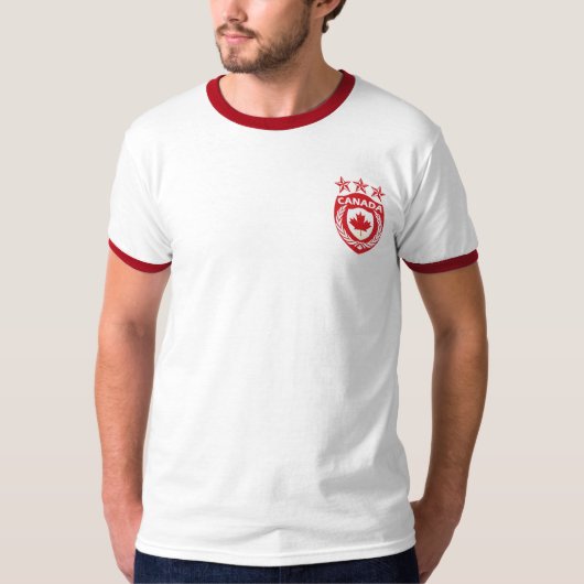 Gepersonaliseerde Canada Sport Jersey Ringer T-Shi T-shirt (Voorkant)