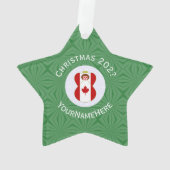 Gepersonaliseerde Canadese engel kerst vlag Ornament (achterkant)