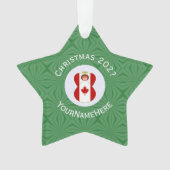 Gepersonaliseerde Canadese engel kerst vlag Ornament (voorkant)