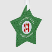 Gepersonaliseerde Canadese engel kerst vlag Ornament (voorkant)