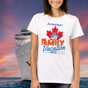 Gepersonaliseerde Canadese gez cruise vakantie T-shirt