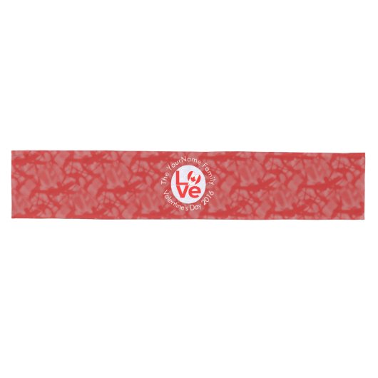 Gepersonaliseerde Canadese Rode LOVE Vlag Medium Tafelloper (Horizontaal)