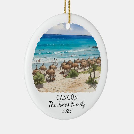 Gepersonaliseerde Cancun Ornament, Mexico Gift Keramisch Ornament (Rechts)