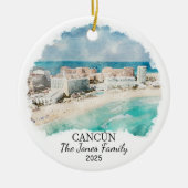 Gepersonaliseerde Cancun Ornament, Mexico Gift Keramisch Ornament (Voorkant)