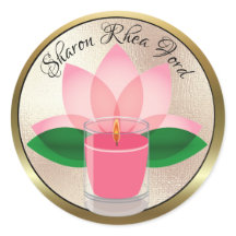 Gepersonaliseerde Candle Lotus Blossom Sticker