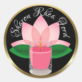 Gepersonaliseerde Candle Lotus Blossom Sticker