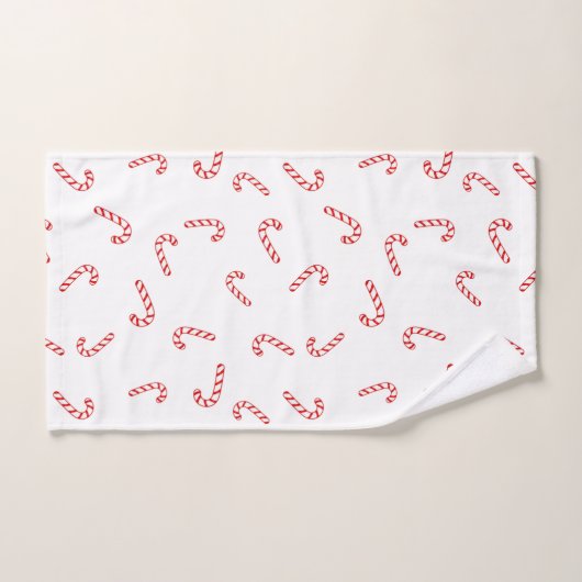 Gepersonaliseerde Candy Cane Kerstmis Bad Handdoek (Handdoek)