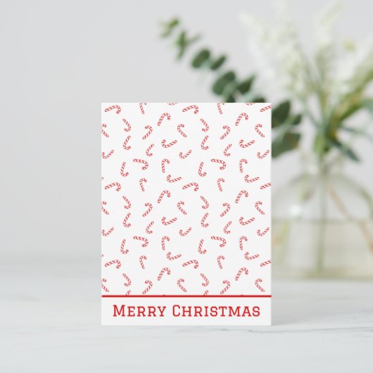 Gepersonaliseerde Candy Cane Kerstmis Briefkaart (Staand voorkant)