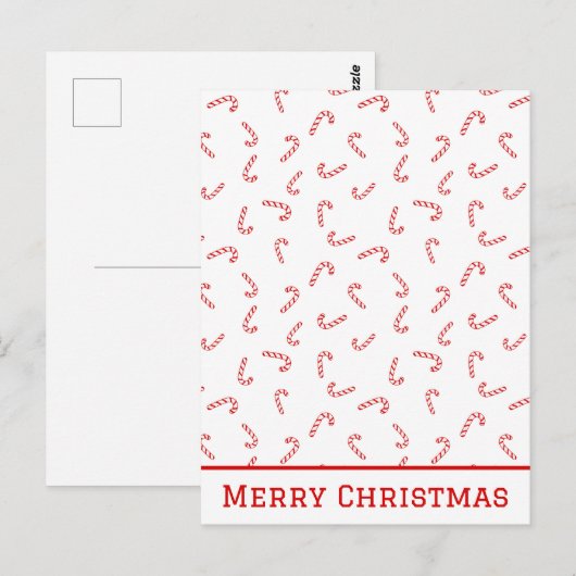 Gepersonaliseerde Candy Cane Kerstmis Briefkaart (Voorkant / Achterkant)