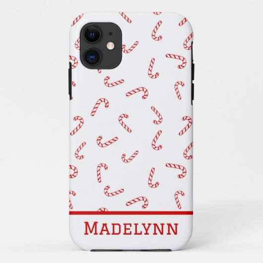 Gepersonaliseerde Candy Cane Kerstmis Case-Mate iPhone Case (Achterkant)