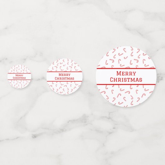 Gepersonaliseerde Candy Cane Kerstmis Confetti (Voorkanten)