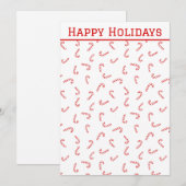 Gepersonaliseerde Candy Cane Kerstmis Feestdagenkaart (Voorkant / Achterkant)