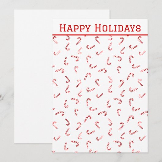 Gepersonaliseerde Candy Cane Kerstmis Feestdagenkaart (Voorkant / Achterkant)