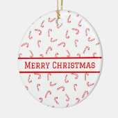 Gepersonaliseerde Candy Cane Kerstmis Keramisch Ornament (Links)