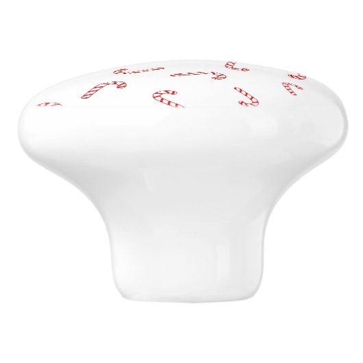 Gepersonaliseerde Candy Cane Kerstmis Keramische Knop (Zijkant)