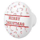 Gepersonaliseerde Candy Cane Kerstmis Keramische Knop (Rechts)