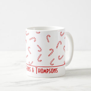 Gepersonaliseerde Candy Cane Kerstmis Koffiemok