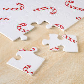 Gepersonaliseerde Candy Cane Kerstmis Legpuzzel (Zijkant)
