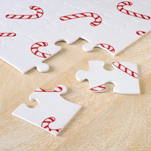 Gepersonaliseerde Candy Cane Kerstmis Legpuzzel (Zijkant)