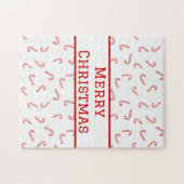 Gepersonaliseerde Candy Cane Kerstmis Legpuzzel (Horizontaal)