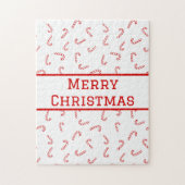 Gepersonaliseerde Candy Cane Kerstmis Legpuzzel (Verticaal)