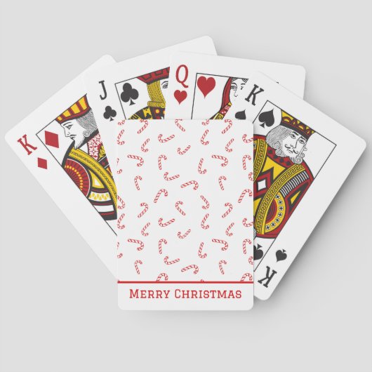 Gepersonaliseerde Candy Cane Kerstmis Pokerkaarten (Achterkant)