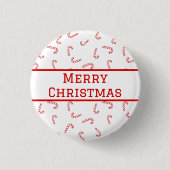 Gepersonaliseerde Candy Cane Kerstmis Ronde Button 3,2 Cm (Voorkant)