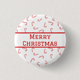 Gepersonaliseerde Candy Cane Kerstmis Ronde Button 3,2 Cm