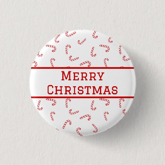 Gepersonaliseerde Candy Cane Kerstmis Ronde Button 3,2 Cm (Voorkant)