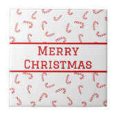 Gepersonaliseerde Candy Cane Kerstmis Tegeltje (Voorkant)