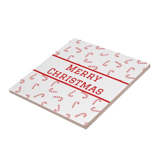 Gepersonaliseerde Candy Cane Kerstmis Tegeltje (Zijkant)