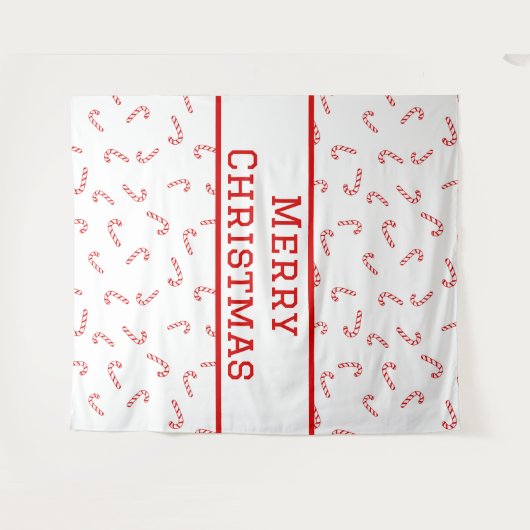 Gepersonaliseerde Candy Cane Kerstmis Wandkleed (Voorkant (horizontaal))