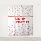 Gepersonaliseerde Candy Cane Kerstmis Wandkleed (Voorkant)