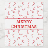 Gepersonaliseerde Candy Cane Kerstmis Wijn Etiket (Enkel label)