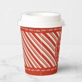 Gepersonaliseerde Candy Cane Stripe Papieren Bekers (Rechts)