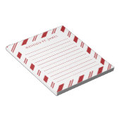 Gepersonaliseerde Candy Cane Stripe Patroon gevoer Notitieblok (Schuin)