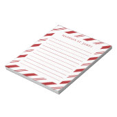 Gepersonaliseerde Candy Cane Stripe Patroon gevoer Notitieblok (Linkerzijde)