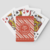 Gepersonaliseerde Candy Cane Stripe Pokerkaarten (Achterkant)