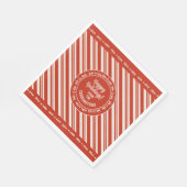 Gepersonaliseerde Candy Cane Stripe Servet (Hoek)