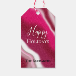 Gepersonaliseerde Candy Cane Unieke Rode Gelukkige Cadeaulabel